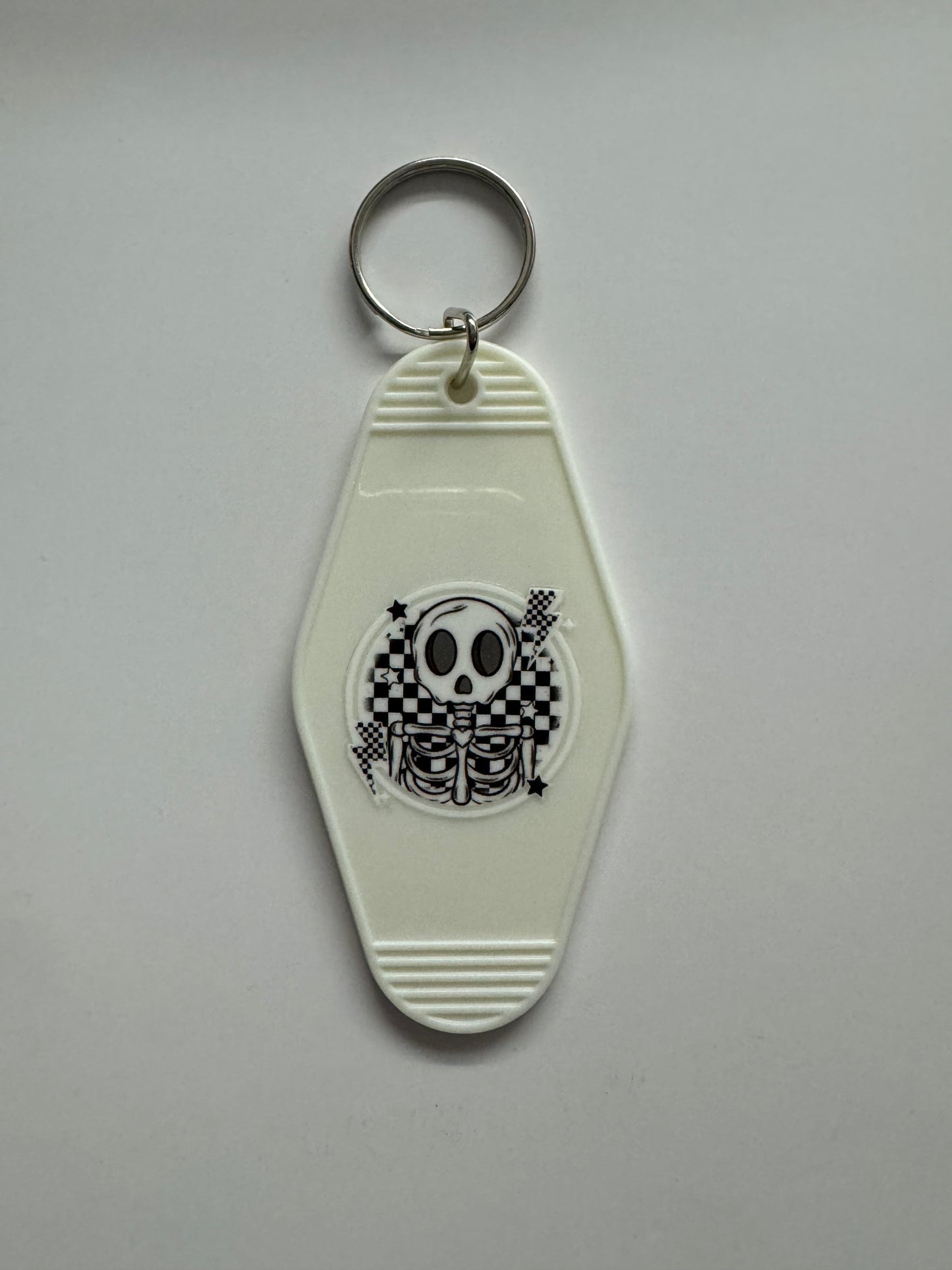 Checkered Lightning Motel Keyring