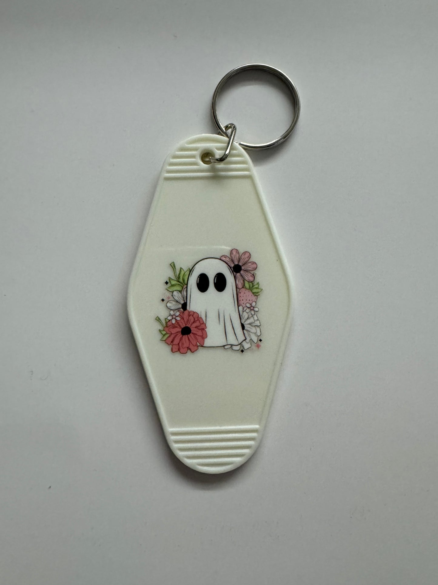 Ghost + Flowers Motel Keyring