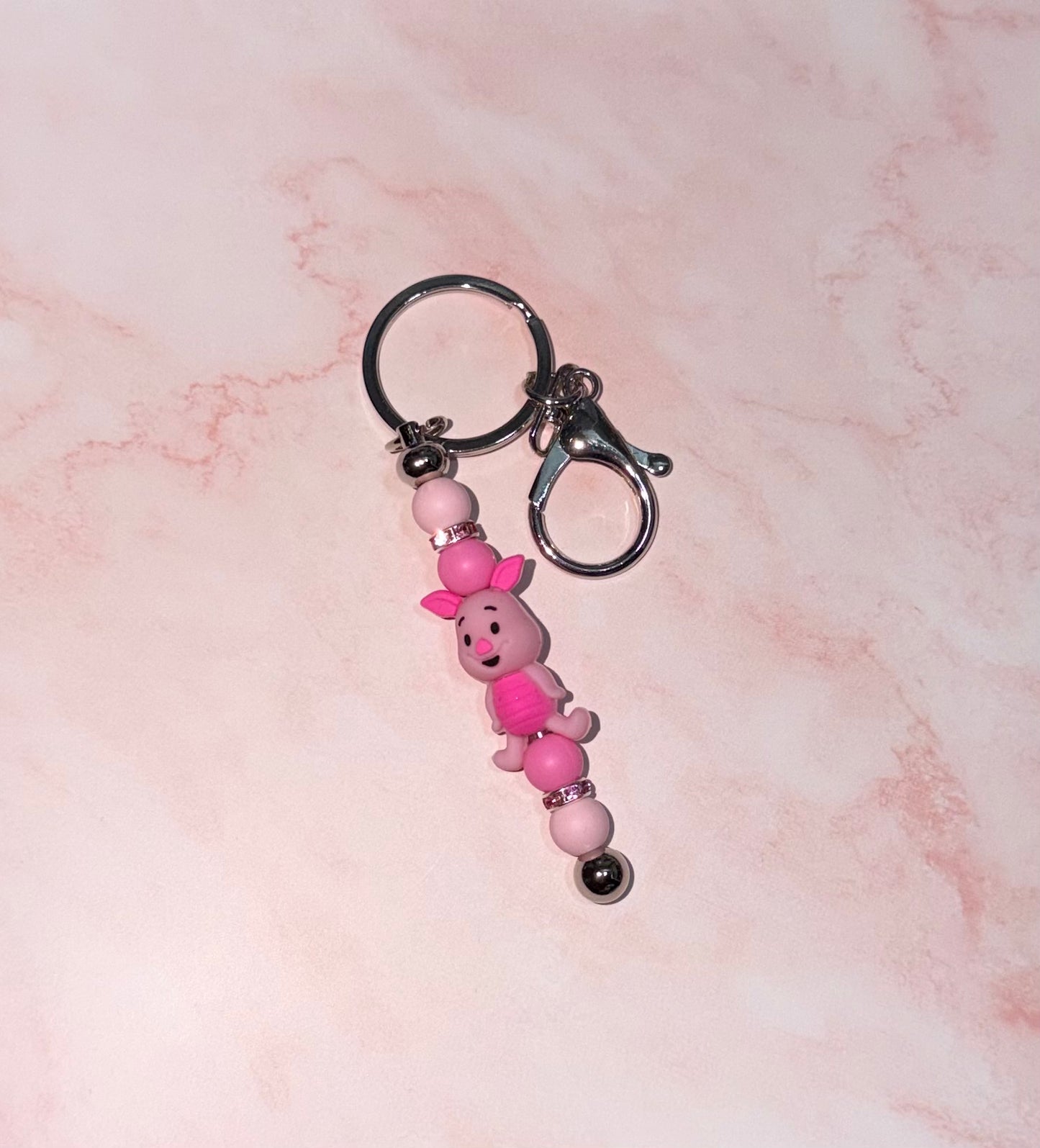 Piglet Beaded Keyring