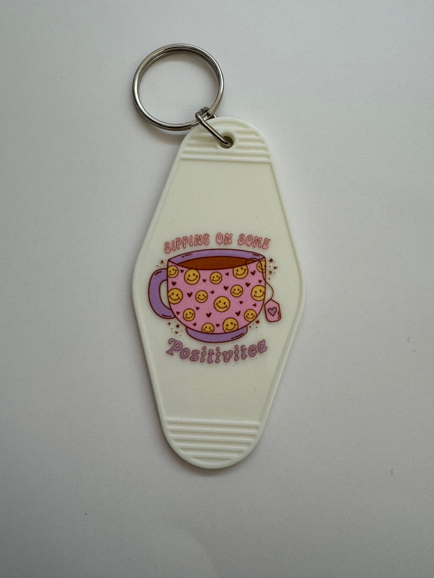 Sipping On Some Positivitea Motel Keyring