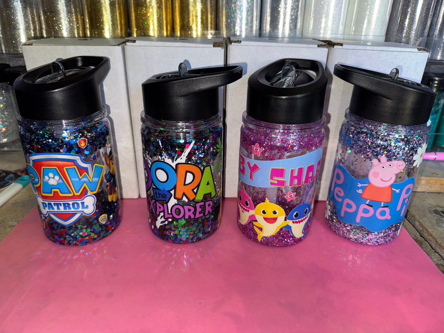 10oz Plastic Kids Snow Globe Bottle