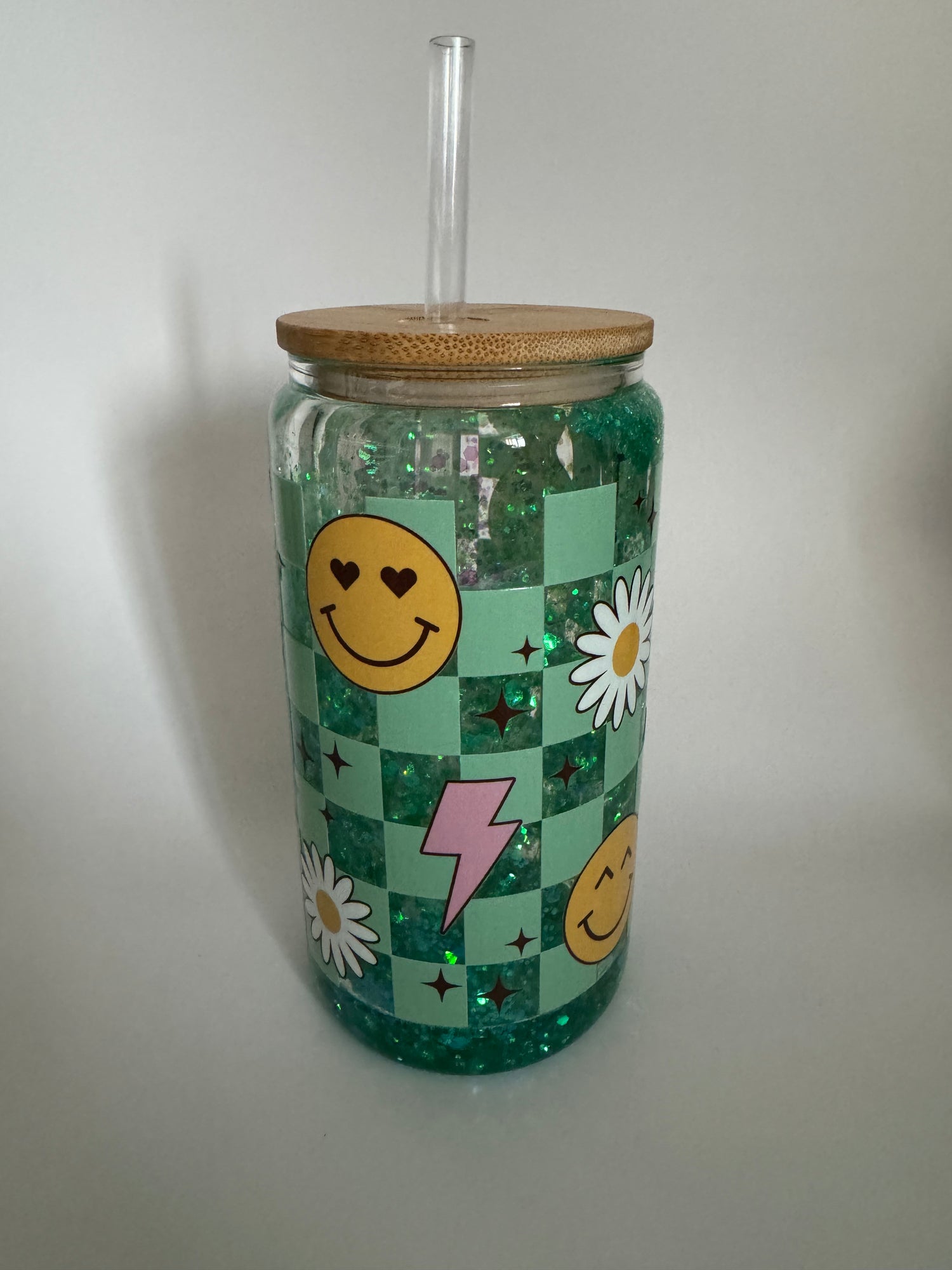 16oz Glass Snow Globe Cups