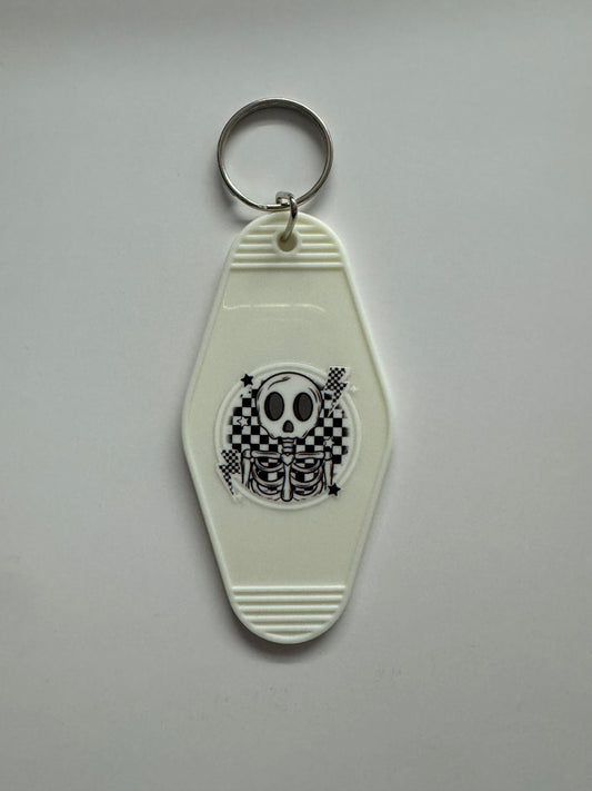 Checkered Lightning Motel Keyring