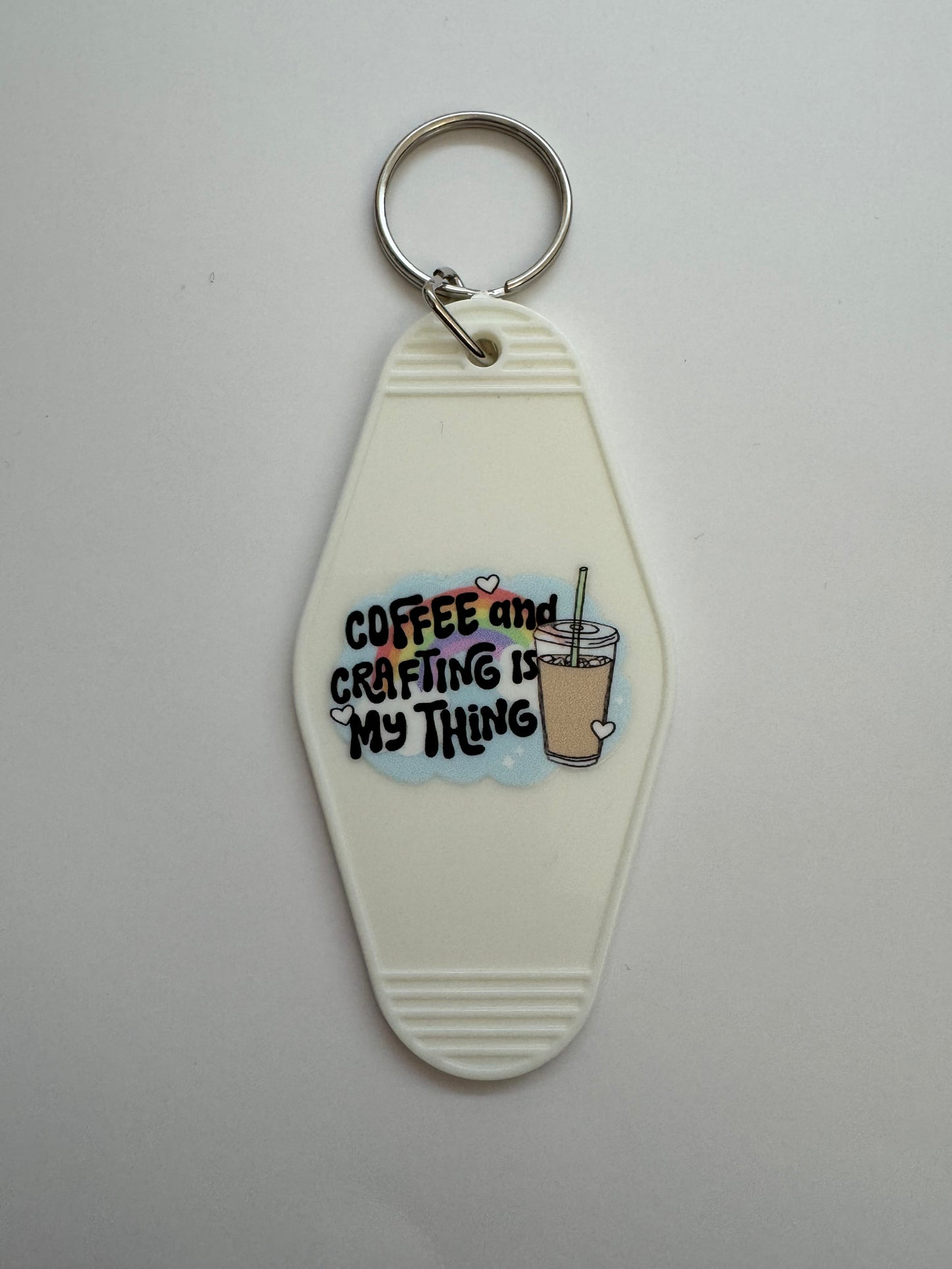 Coffee and Crafting is My Thing Motel Keyring