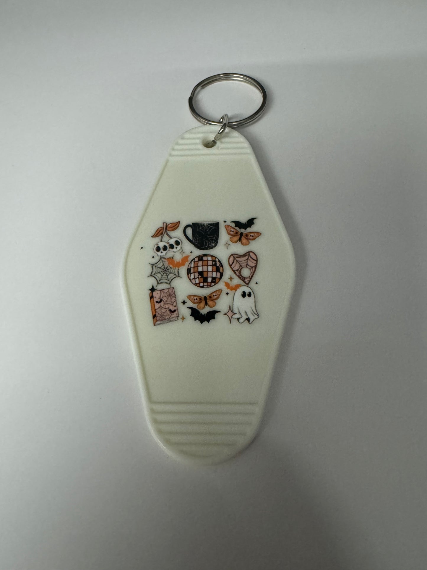 Disco Ball Skull Cherries Motel Keyring