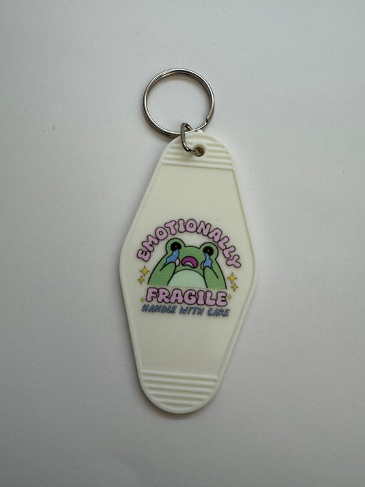 Emotionally Fragile Handle With Care Motel Keyring