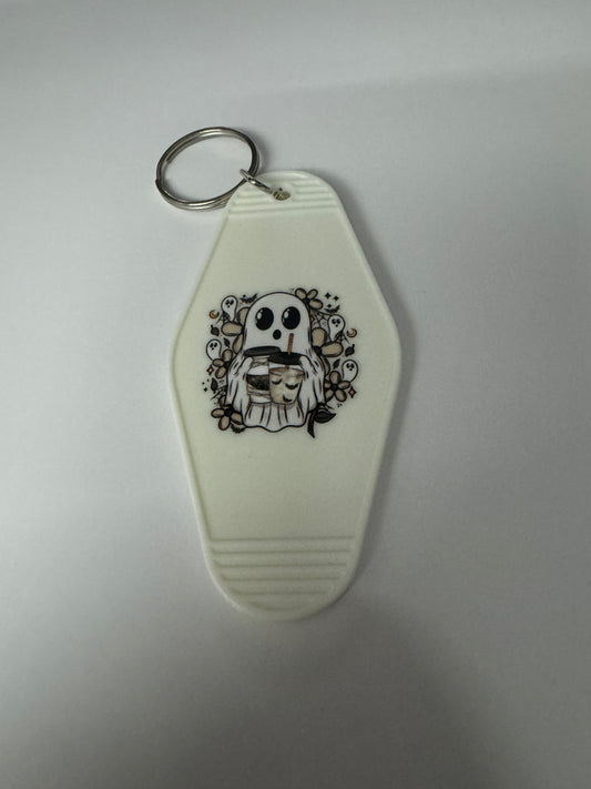 Ghost + Coffee Motel Keyring