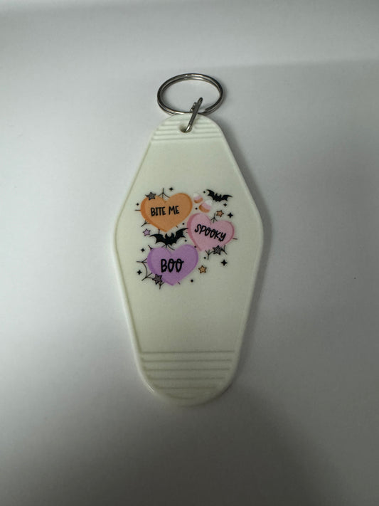 Halloween Love Hearts Motel Keyring