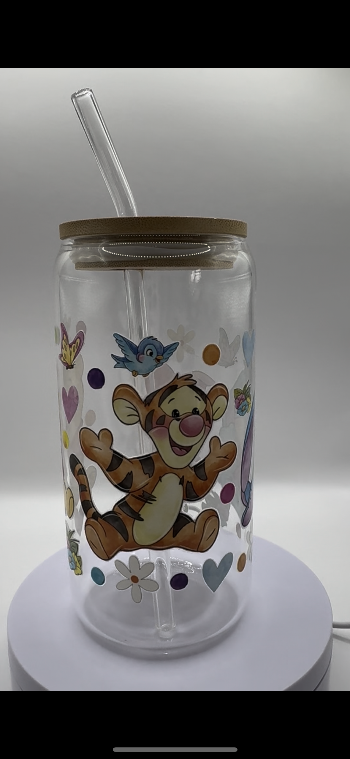 Bear, Pig, Donkey + Tiger 16oz Glass Cup
