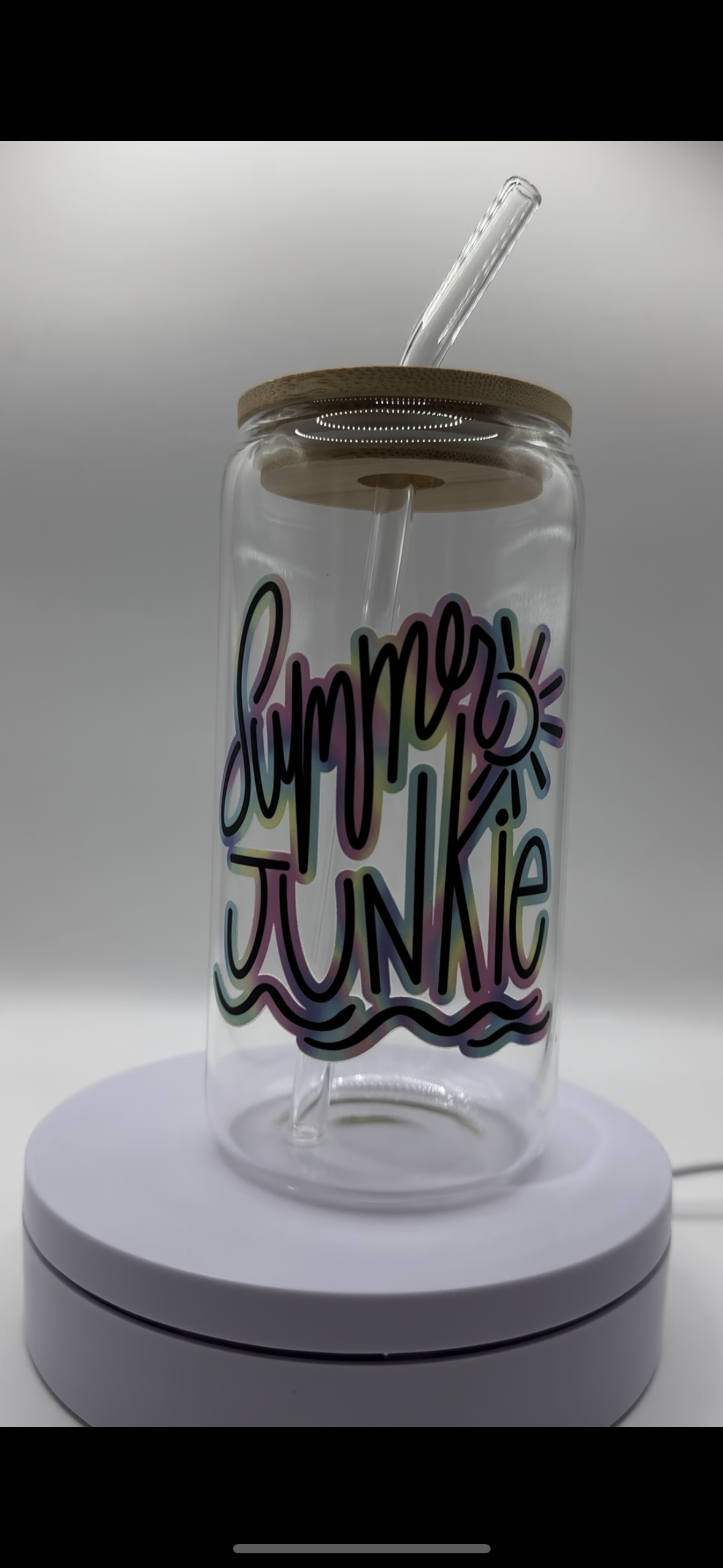 Summer Junkie 16oz Glass Cup