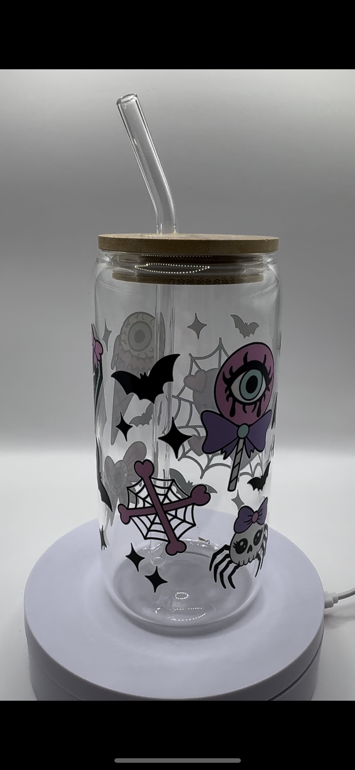Stay Creepy Halloween 16oz Glass Cup