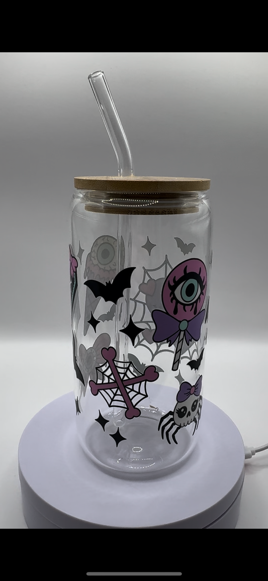 Stay Creepy Halloween 16oz Glass Cup