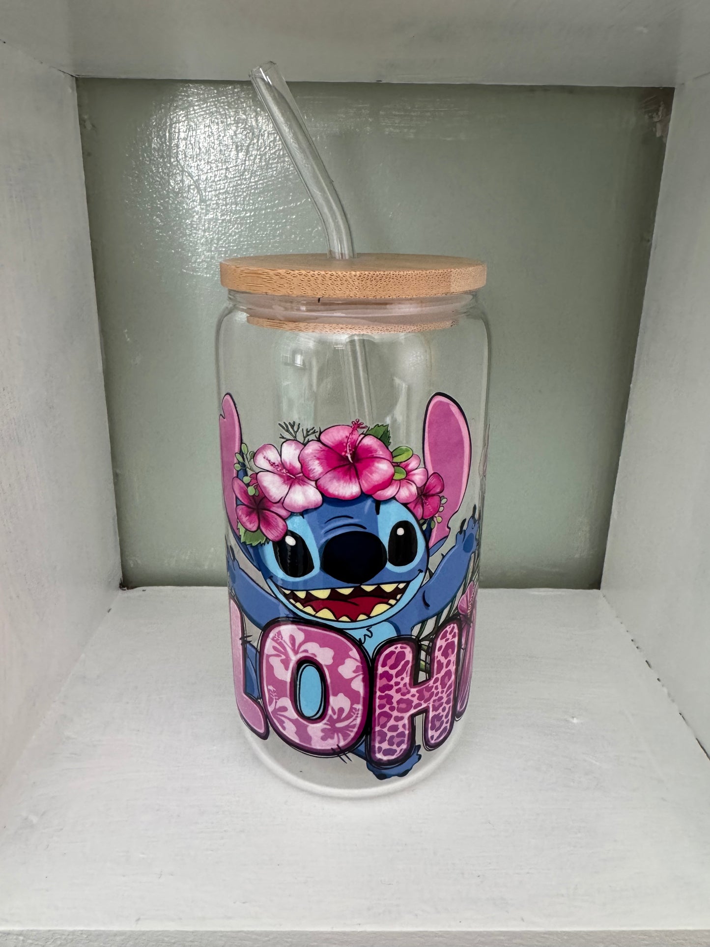 Blue Monster Aloha 16oz Glass Cup