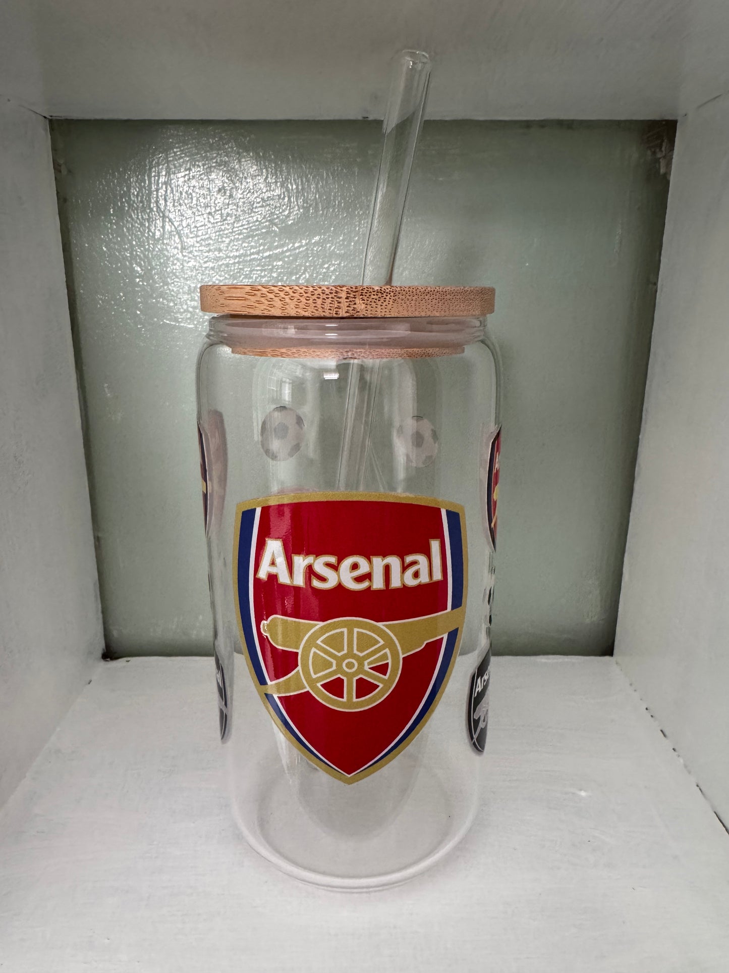 Arsenal 16oz Glass Cup