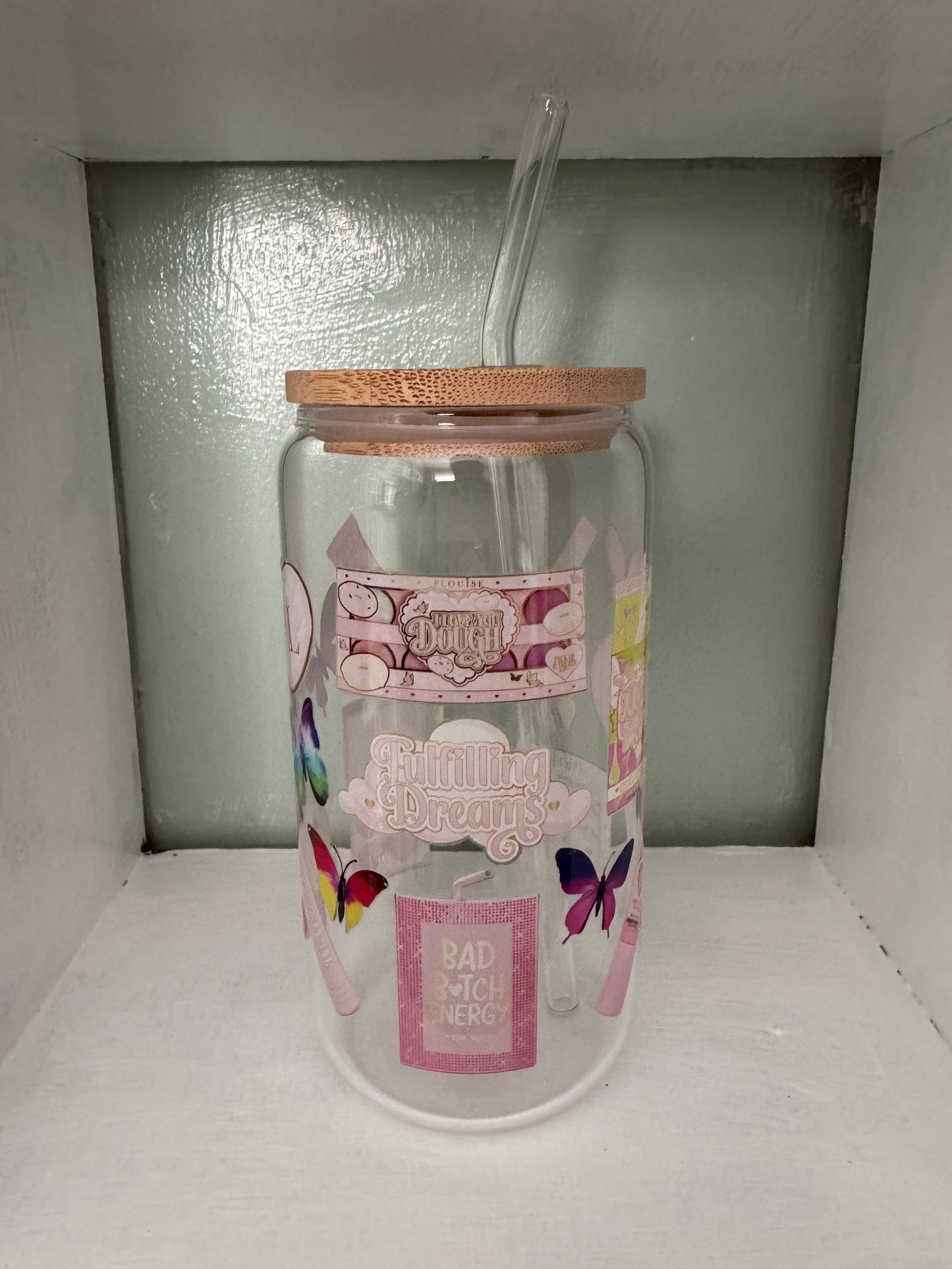 P.Louise Makeup 16oz Glass Cup