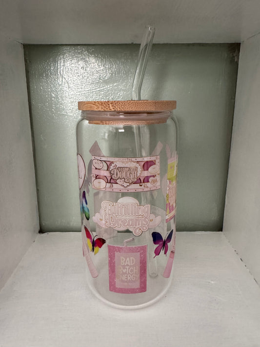 P.Louise Makeup 16oz Glass Cup