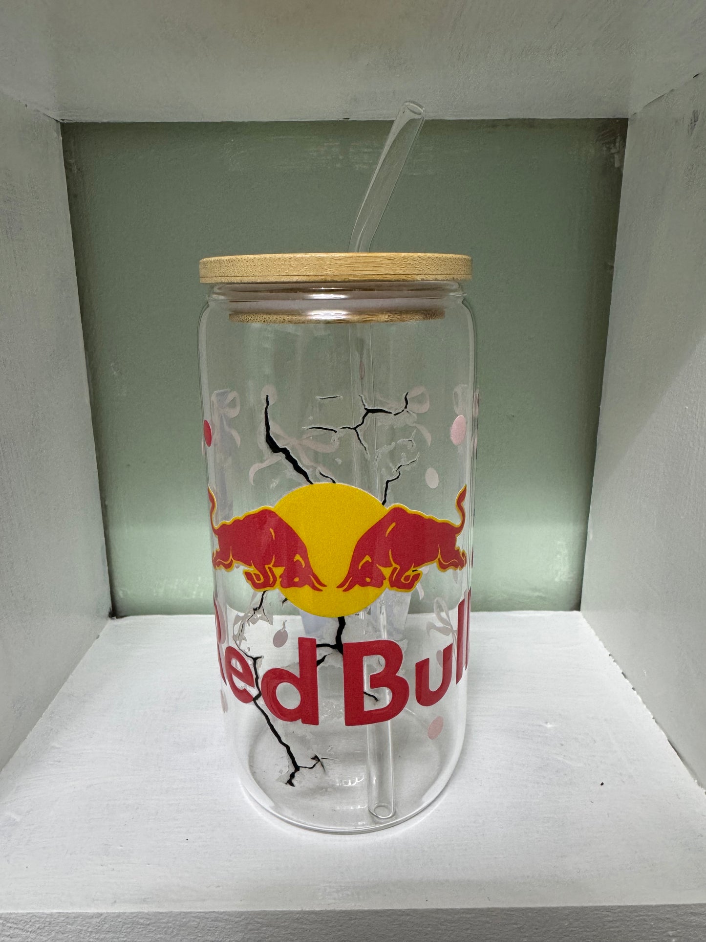 Redbull 16oz Glass Cup