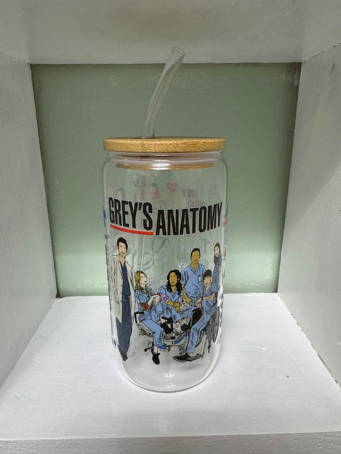 Grey's Anatomy 16oz Glass Cup