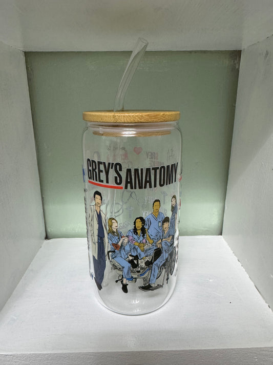 Grey's Anatomy 16oz Glass Cup