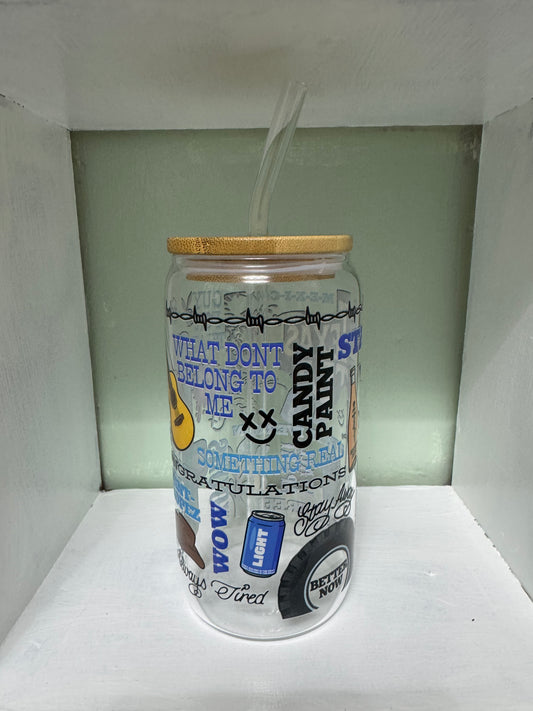 Post Malone 16oz Glass Cup