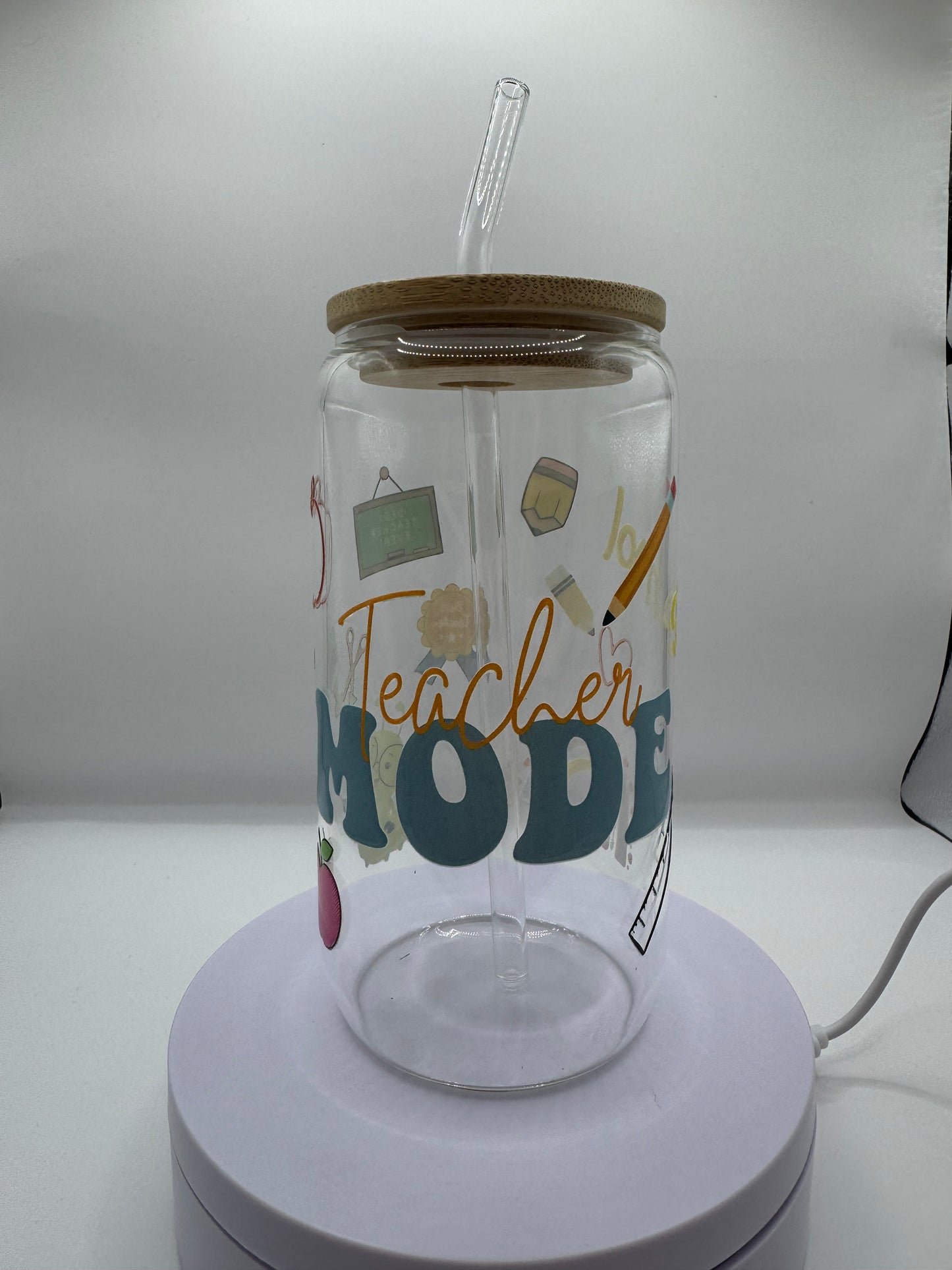 Teacher Mode 16oz Glass Cup