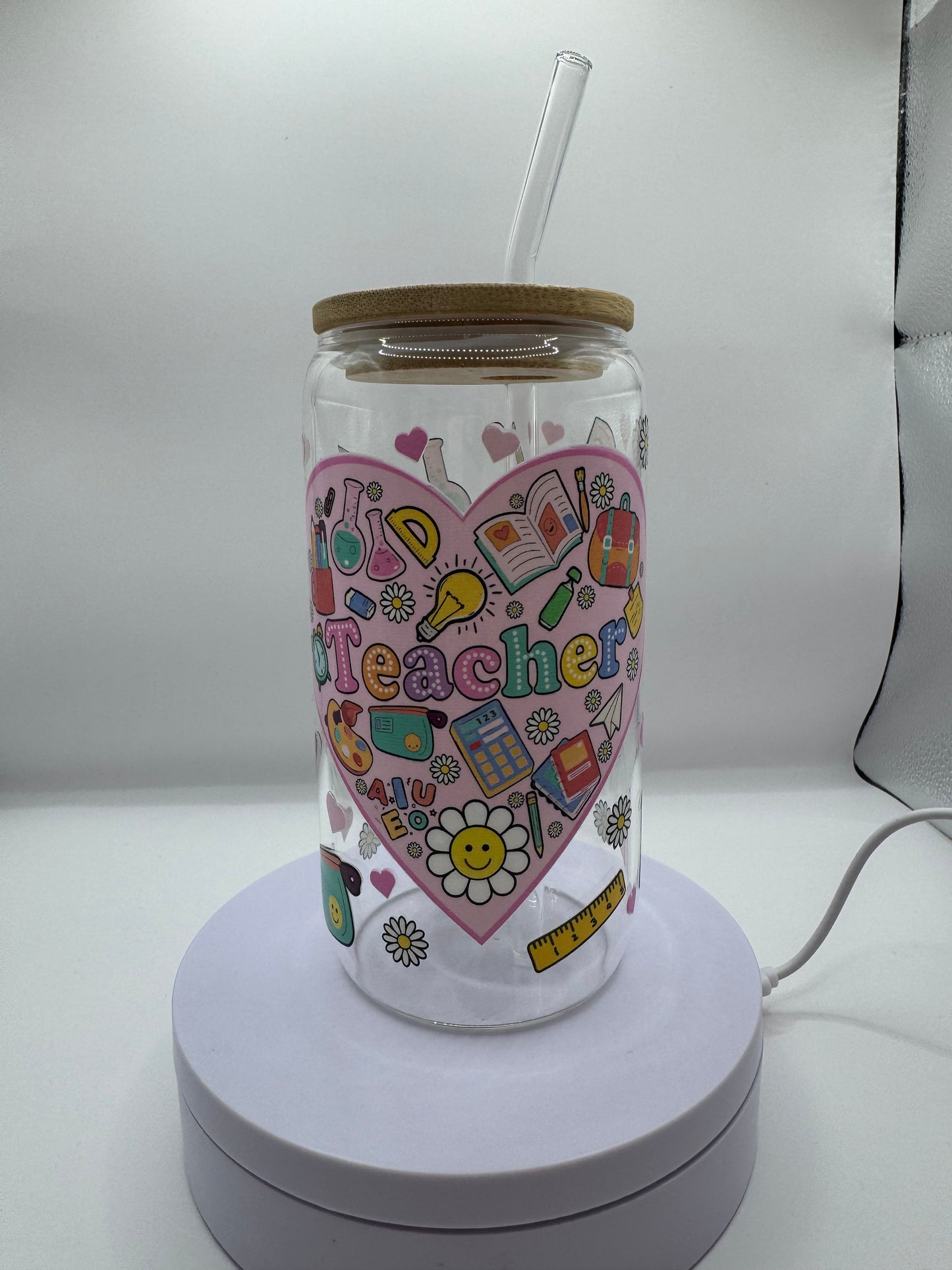 Teacher 16oz Glass Cup