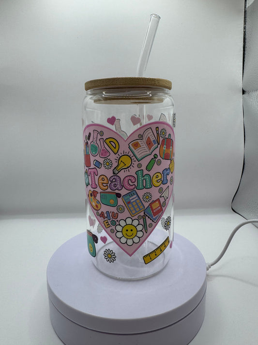 Teacher 16oz Glass Cup