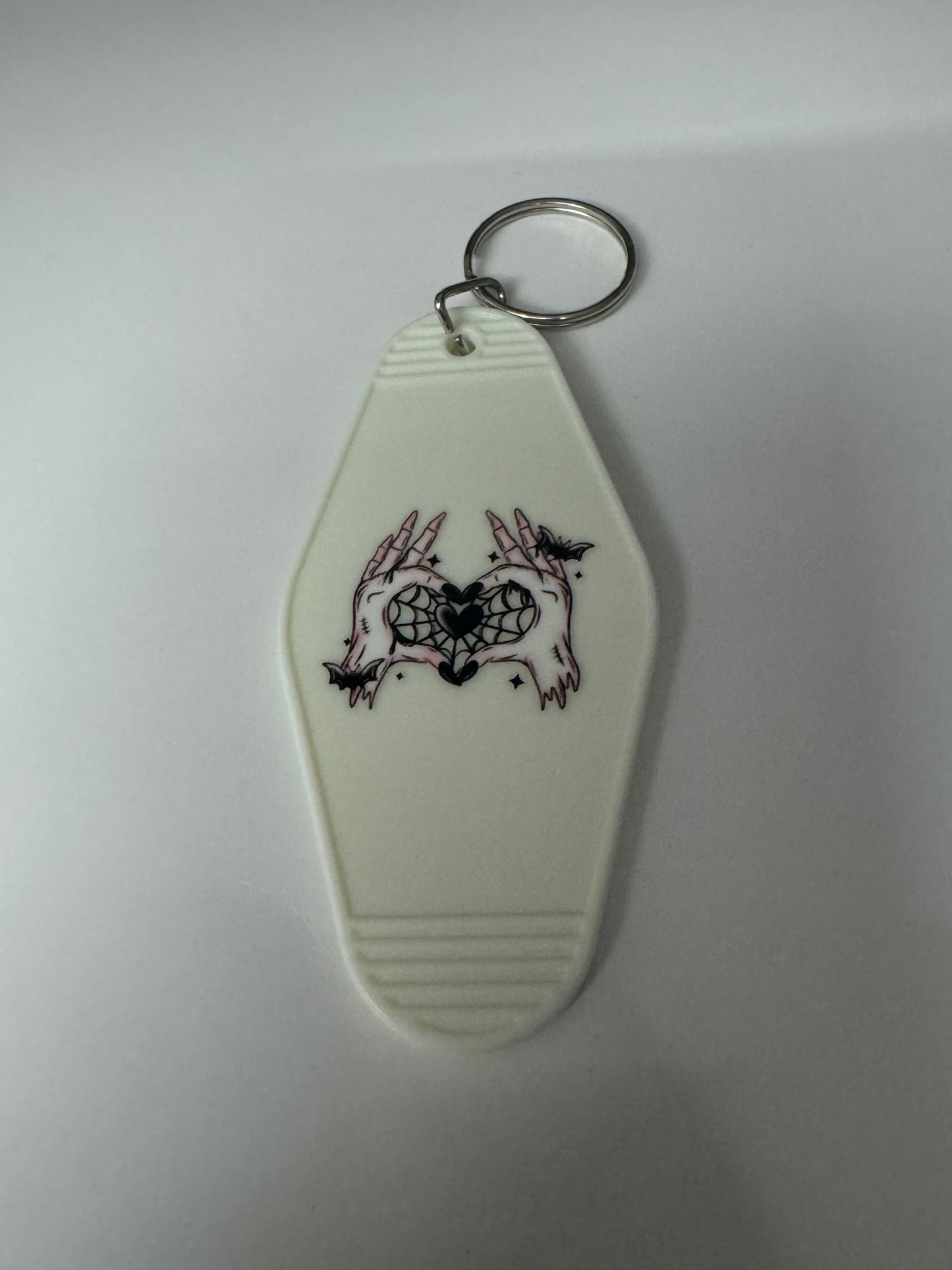 Love Heart Web Hands Motel Keyring