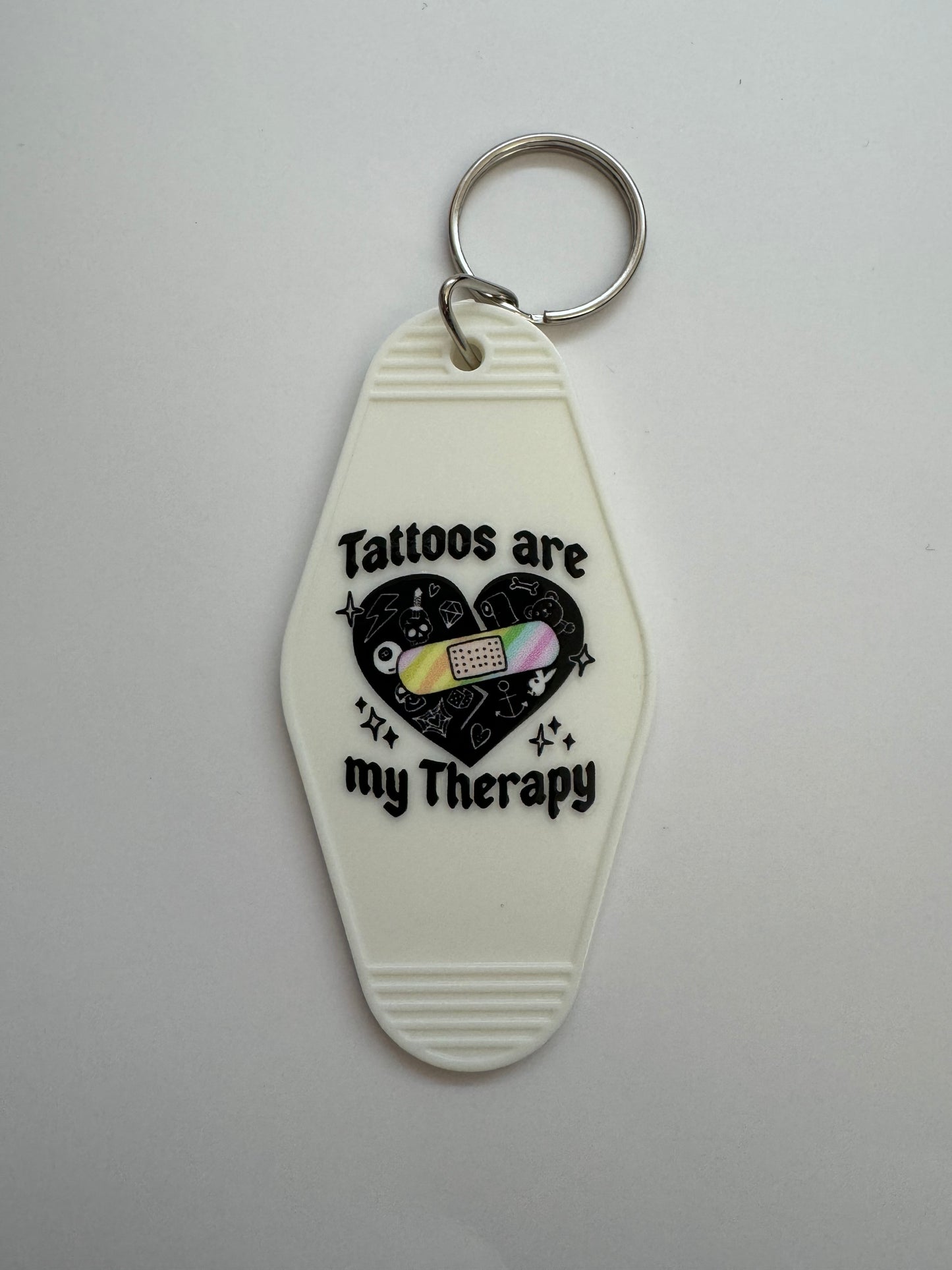 Tattoos are my Therapy Motel Keyring